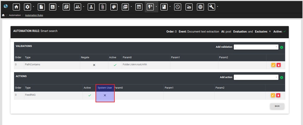 Run Automation Actions as System User in OpenKM