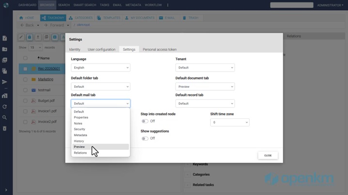 New Default Tabs by Node Type