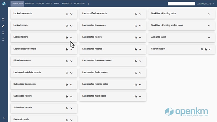 Reorder dashboard tabs in OpenKM